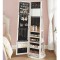 SONGMICS Oglinda de podea cu suport rotativ la 360&deg;, cu spatiu de depozitare, 55x55x161cm, alb cenusiu Household NewTrend