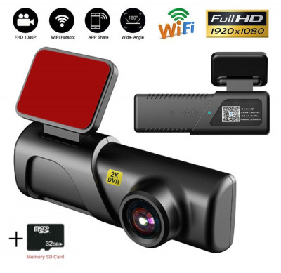 Camera Auto De Bord 2K HD WIFI USB DVR Camera G-sensor Video Recorder Night Vision, 32GB Micro SD Card Memory Card CENT80 foto