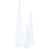 Set conuri decorative cu LED-uri albastru 30/45/60 cm acrilic