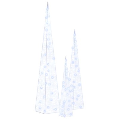 Set conuri decorative cu LED-uri albastru 30/45/60 cm acrilic foto