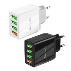 Adaptor universal priza cu 4 USB, 6.2A, alb sau negru foto