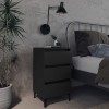 Gossi noptiera cu picioare metalice, negru, 40x35x69 cm