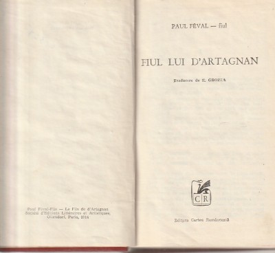 PAUL FEVAL - FIUL LUI D&amp;#039;ARTAGNAN ( RELEGATA - CARTONATA ) foto