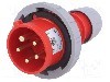 Conector alimentare AC, IEC 60309, IP67, 16A, 400V AC, 5 pini, PCE - 0152-6