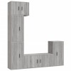 Set dulapuri TV, 5 piese, gri sonoma, lemn prelucrat