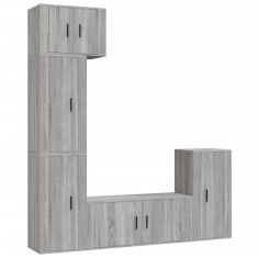 Set dulapuri TV, 5 piese, gri sonoma, lemn prelucrat