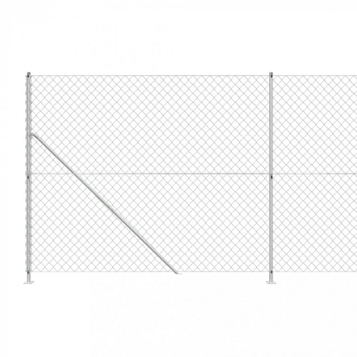 Gard plasa de sarma cu bordura, argintiu, 1,6x10 m GartenMobel Dekor