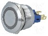 Intrerupator anti-vandalism, ON-(ON), &Oslash;22mm, ONPOW - GQ22-11E/R/24V