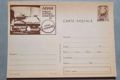 Carte postala ,,ADAS asigura avantajos autoturismul Dv.&amp;quot; foto