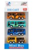 Set 4 minibuze metalice DIE-CAST , modele diverse, pentru copii 3+, Oem