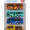 Set 4 minibuze metalice DIE-CAST , modele diverse, pentru copii 3+
