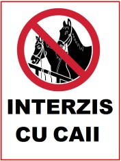 Placuta caii interzis cu caii foto