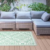 Esschert Design Covor de exterior, verde si alb, 182x122 cm, dale GartenMobel Dekor, vidaXL