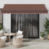 vidaXL Copertina retractabilă automat, maro, 350x250 cm