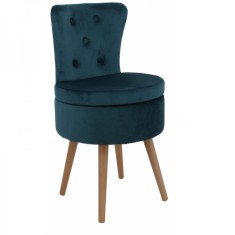 Scaun Living cu Depozitare Lemn si Catifea Verde 43x79cm Grunberg TB99 foto