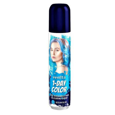 Spray colorant pentru par, fixativ, Venita, 1-Day Color, nr 02, Albastru deschis foto