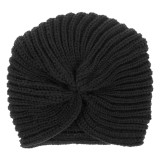 Turban Tricotat Negru Catifelat &ndash; Accesoriu de Iarnă Elegant, CMCLASS