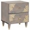 vidaXL Dulap de noapte Gri 40 x 33 x 46 cm Lemn masiv de mango