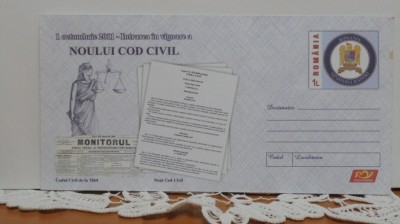 PLIC - 1 OCTOMBRIE 2011, INTRAREA IN VIGOARE ANOULUI COD CIVIL - TIMBRU SEC CU foto
