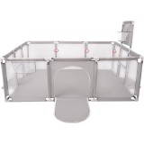 Tarc loc de joaca XXL pentru copii sau bebe, material textil, gri, 230x122x62cm Household NewTrend