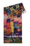 Fular tip esarfa pictata multicolor 1 , Dacali, casmir, 02 galben/oranj, Marime universala