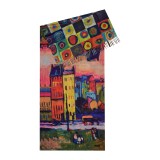 Fular tip esarfa pictata multicolor 1 , Dacali, casmir, 02 galben/oranj