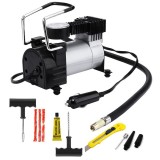 Kit vulcanizare anvelope cu pompa electrica RoGroup, 12 V, 10 bar, 35 l/min, manometru analogic