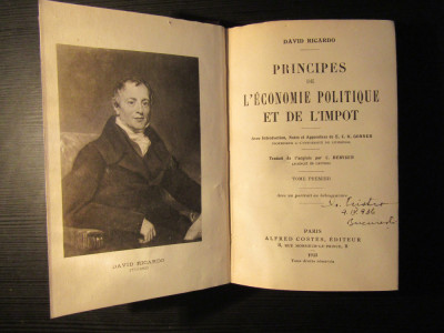 PRINCIPES DE L&amp;#039;ECONOMIE POLITIQUE ET DE L&amp;#039;IMPOT- DAVID RICARDO foto