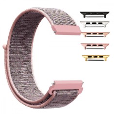 Curea material textil, compatibila Apple Watch 9|8|7|6|5|4|3|2|1 Series, 41mm|40mm|38mm, Light Pink