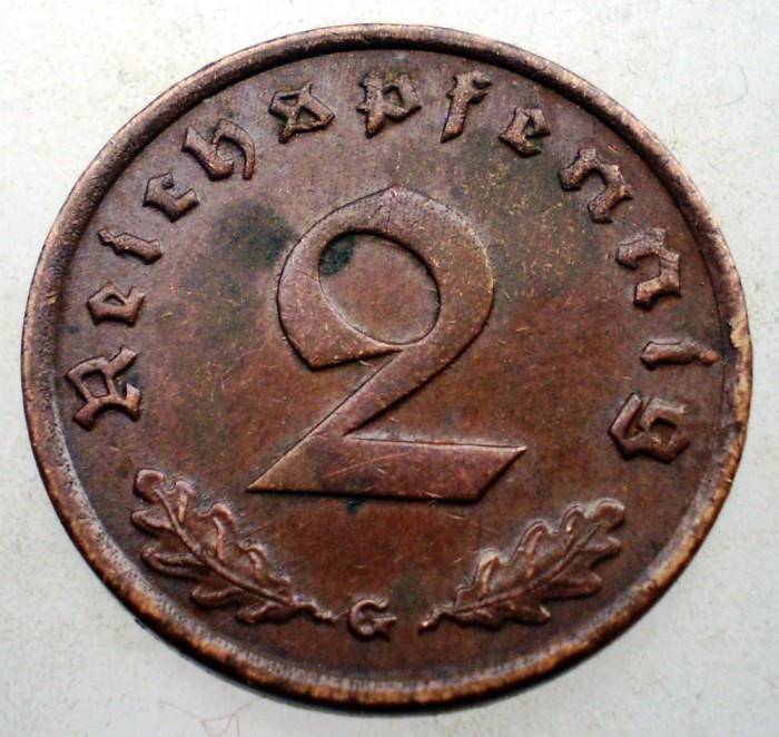 2.896 GERMANIA 2 REICHSPFENNIG 1939 G