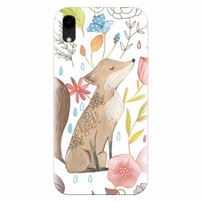 Husa silicon pentru Apple Iphone XR, Fox foto