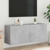 Cumpara ieftin Comodă TV de perete, gri beton, 100x30x41 cm