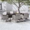 VidaXL Set de servit masa pentru grădină, 7 piese, gri și negru 3099315