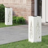 vidaXL Lumină LED Solară pentru Alei 2 pcs Alb Oțel laminat la rece 879794