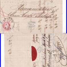 Sibiu, Hermannstadt -plic ,factura, circulatie la Viena 1872- RR