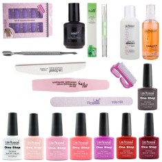 Kit set complet manichiura unghii 8 oje oja semipermanente One Step Lila Rossa foto