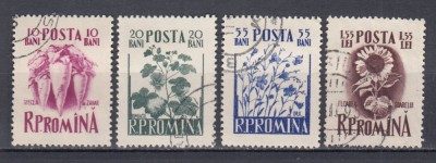 ROMANIA 1955 LP 399 PLANTE INDUSTRIALE SERIE STAMPILATA foto