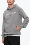 Cumpara ieftin Hanorac barbati din bumbac cu imprimeu cu logo si croiala Regular fit gri, XL, Calvin Klein Jeans
