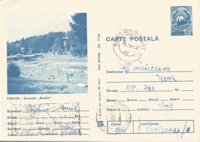 *Romania, Toplita, c.p.s. circulata intern, 1981 foto