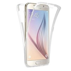 Husa protectie pentru Samsung Galaxy S7 Edge, Transparent, Slim, folie de protectie fata-spate