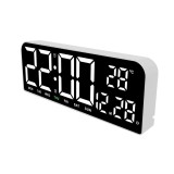 Ceas de masa si de perete, digital, cu lumina led alb, calendar, cronometru, alarma, termometru, functie snooze, 2 moduri de iluminare, dimensiuni 24x
