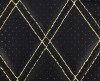 Piele Eco Auto Neagra, Model Romb Gaurele, Cusatura Bej, 1.5m Latime - Huse Auto, Tapiterie Scaune, Pavilion Auto