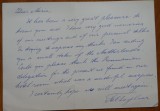 Text olograf catre Maria Groza scris de o personalitate ONU, anii 70