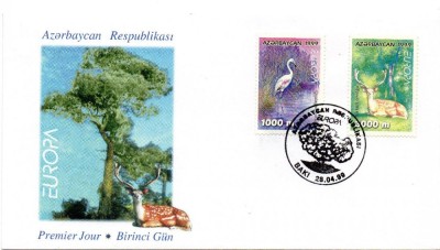 AZERBAIJAN 1999, FDC, EUROPA CEPT, FAUNA foto