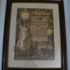 Tablou diploma pompier Germania 1935 de colectie