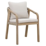 Cumpara ieftin Scaun de gradina Malibu lemn de salcam natural, bej textil