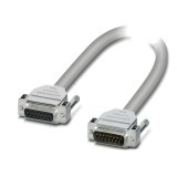 Cablu D-Sub 15 pini PHOENIX CONTACT 1m gri, cod 2302065, soclu și mufă PVC