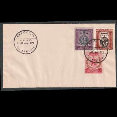 Plic Expozitie Filatelica Arad 1952 cu LP296 foto