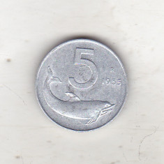 bnk mnd Italia 5 lire 1955 , delfin