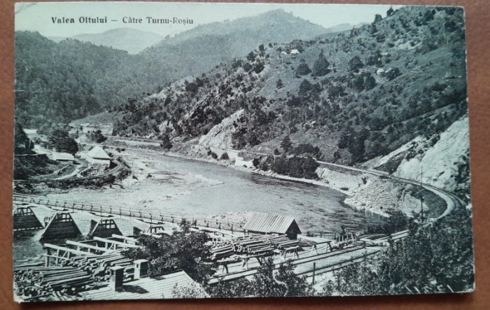 Carte postala, Valea Oltului catre Turnu Rosu, perioada interbelica